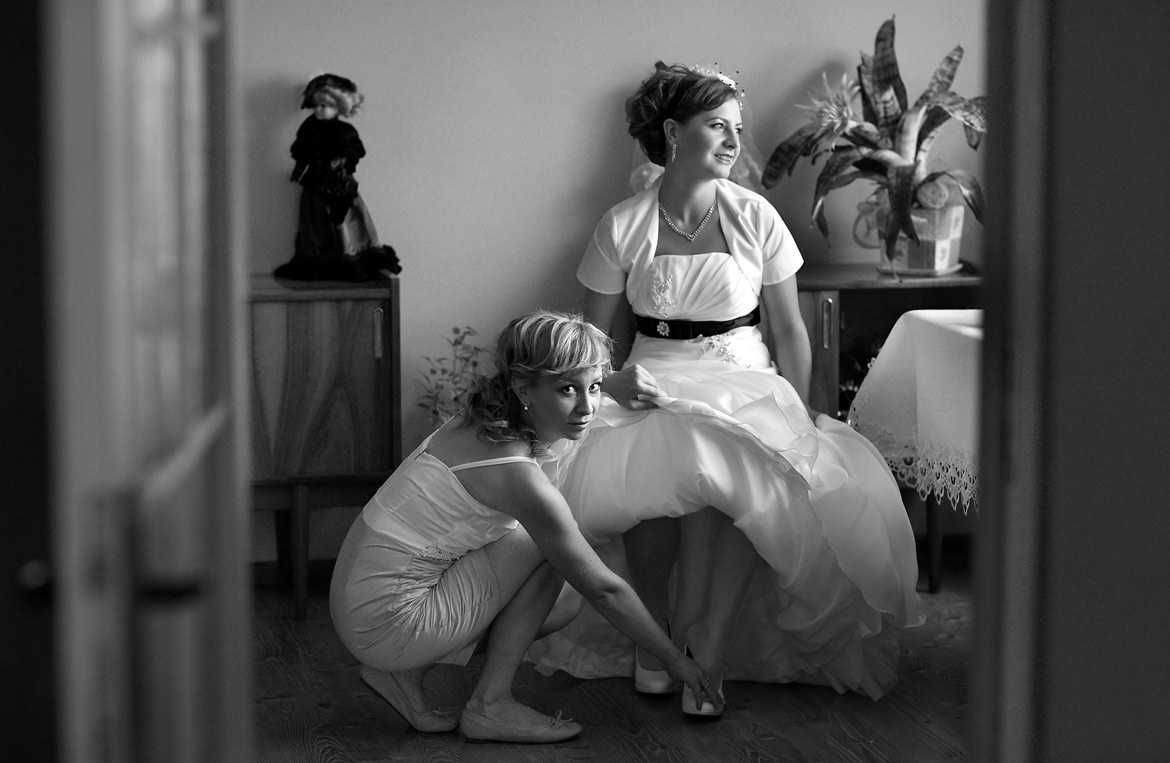 czarno-biała fotografia ślubna